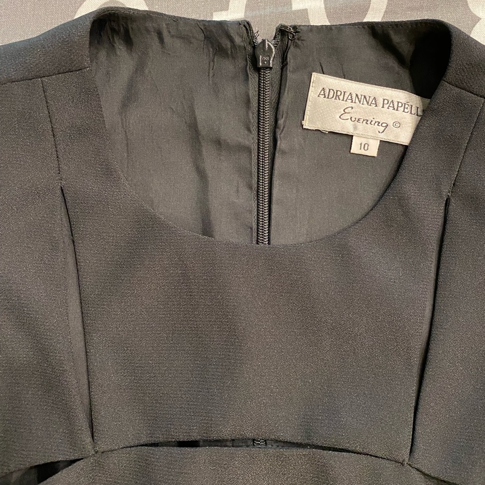 Vintage Adrianna Papell Evening black cocktail dress with bodice slits, size 10 - Picture 11 of 11